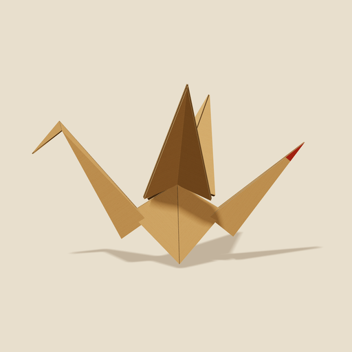 The Fold Strategy cardboard crane